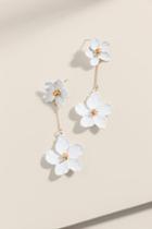 Francesca's Calla Linear Flower Earrings - White