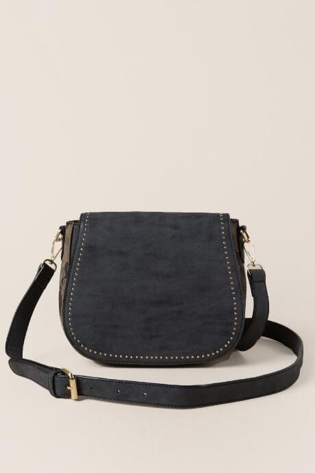 Francesca's Ally Camo Crossbody - Black