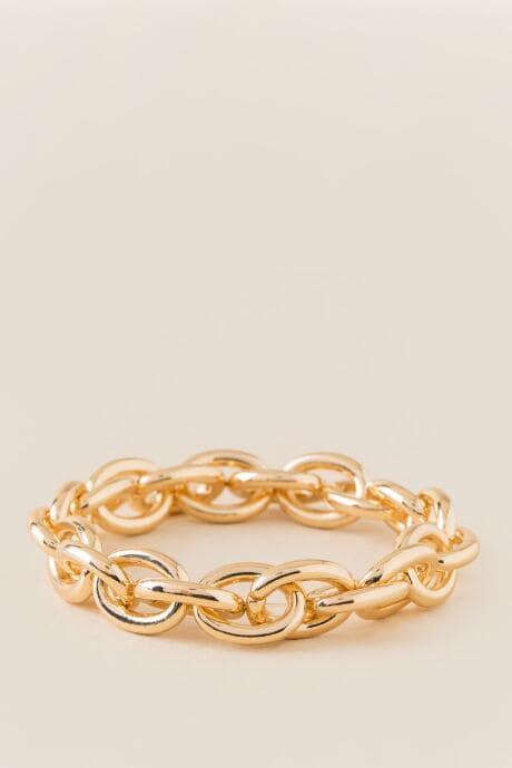 Francesca's Cameron Chain Link Stretch Bracelet - Gold