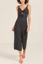 Francesca Inchess Camila Front Tie Keyhole Jumpsuit - Black
