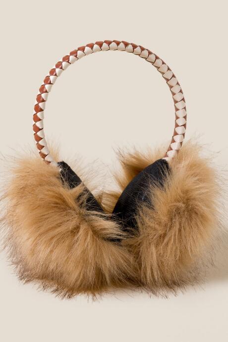 Francesca's Sarah Faux Fur Earmuff - Natural