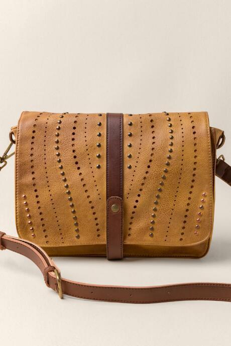 Francesca's Raquel Studded Satchel - Mustard