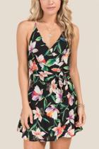 Francesca Inchess Micaela Basic Floral A-line Dress - Black