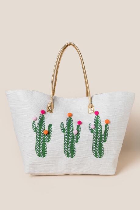 Francesca's Linda Cactus Tote - Natural