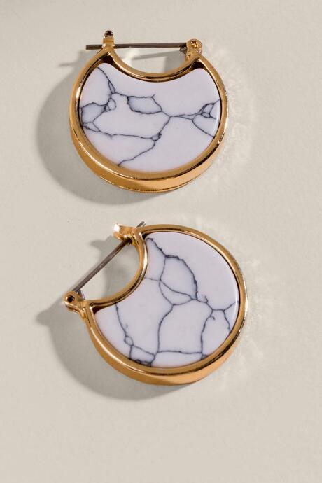 Francesca's Sami Howlite Drop Earrings - White
