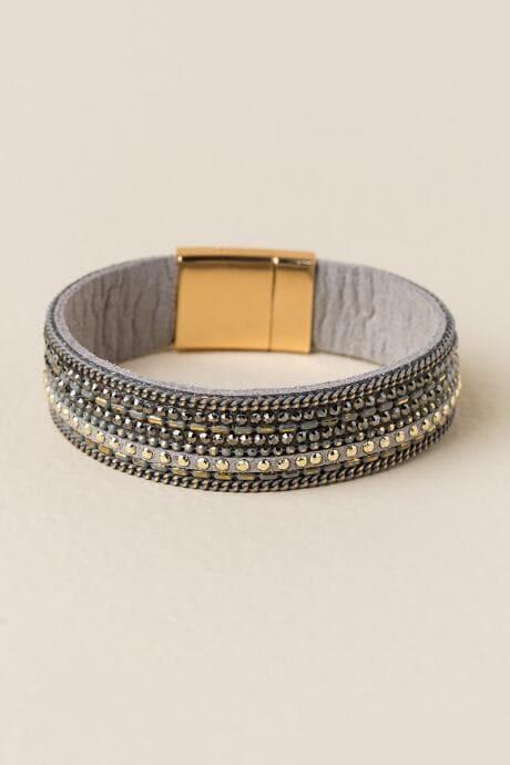 Francesca's Kelly Single Wrap Bracelet In Gray - Gray