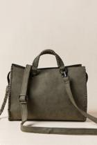 Francesca's Lexy Distressed Whipstitch Satchel - Olive