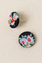 Francesca's Avia Floral Button Stud Earring - Black
