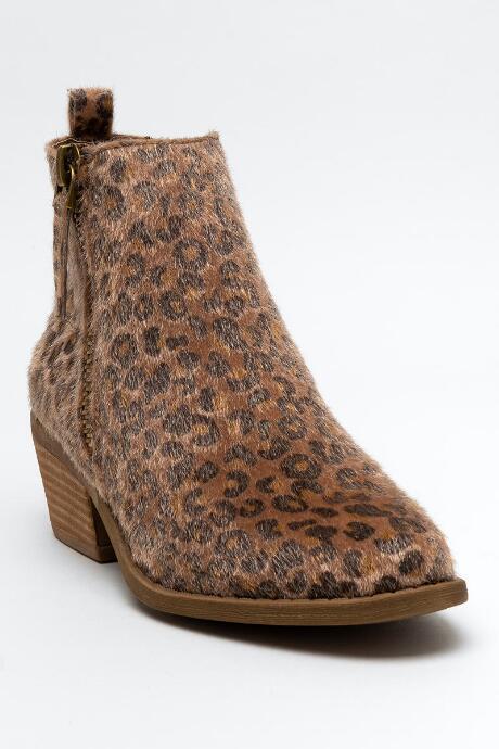 Very G Twinkle2 Double Zipper Ankle Boot - Leopard