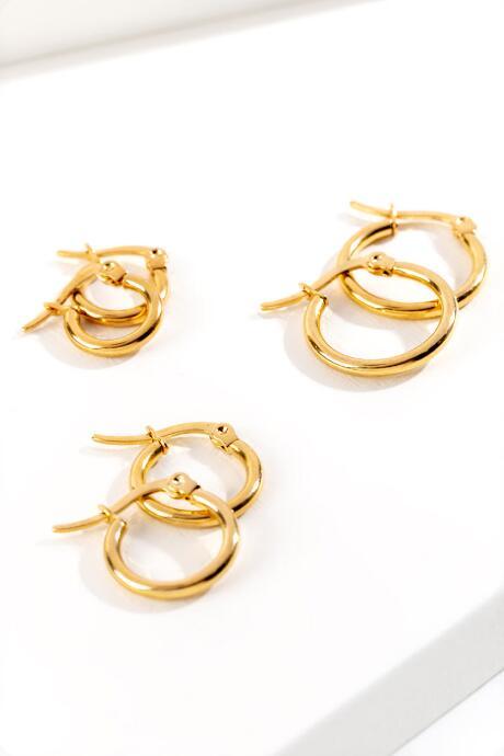Francesca's Eve Gold Hoops Set - Gold