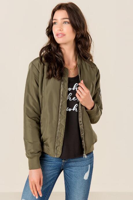 Blue Rain Oxford Classic Bomber Jacket - Olive