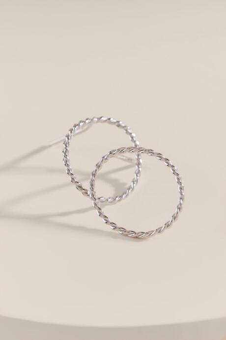 Francesca's Lacey Open Twist Circle Earrings - Silver