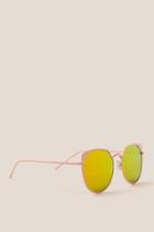 Francesca's Amy Metallic Sunglasses - Pink