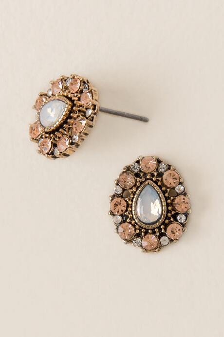 Francesca's Nadina Teardrop Stud Earring - Rose/gold