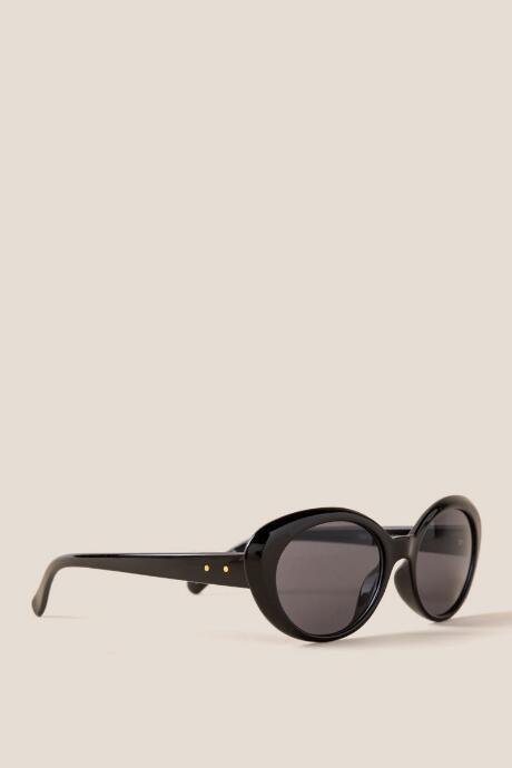 Francesca's Kismet Rounded Cat-eye Sunglasses - Black