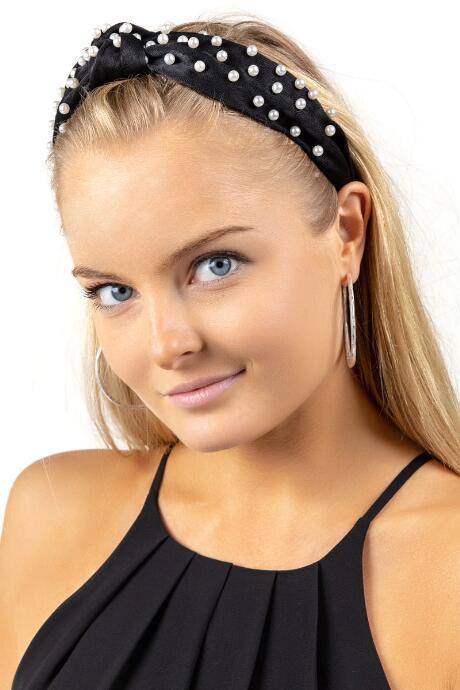 Francesca's Kate Black And Pearl Headband - Black