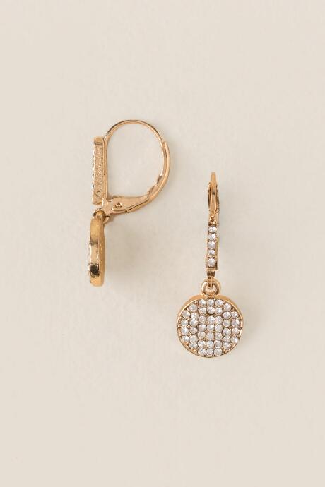 Francesca's Vivica Pav Coin Drop Earring - Crystal