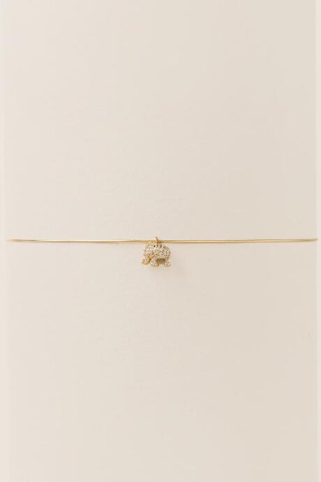 Francesca's Adela Cubic Zirconia Elephant Wire Choker - Gold