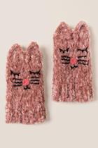 Francesca's Elle Rose Cat Fingerless Gloves - Rose