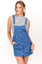 Francesca's Lori Overall Dress - Medium Wash