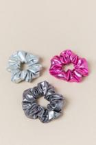 Francesca's Vienna 3 Pack Metallic Scrunchi Hair Ties - Multi