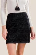 Francesca's Falcon Patterned Mini Skirt - Black