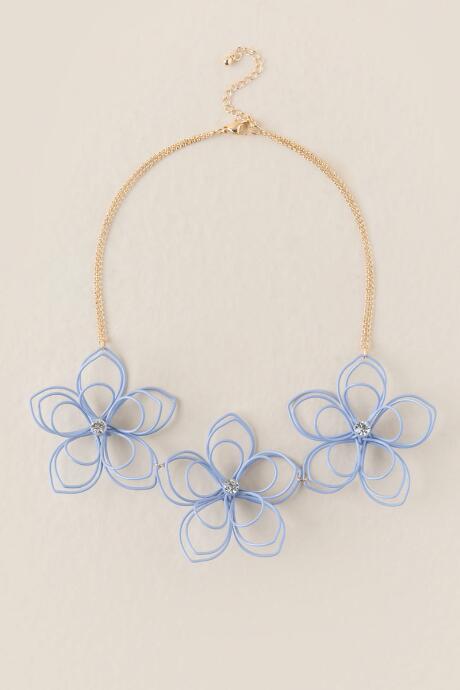Francesca's Polly Periwinkle Wire Necklace - Periwinkle