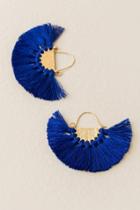 Francescas Janiah Tassel Fan Earrings - Blue