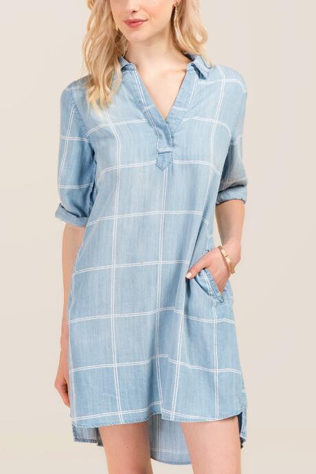 Francesca Inchess Georgina Printed Chambray Shift - Lite