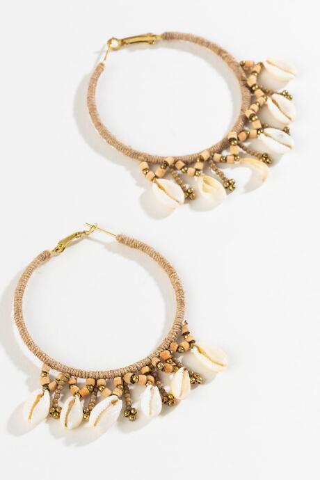 Francesca's Mia Shell Hoops - Natural