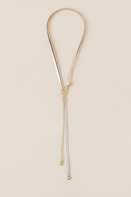 Francesca's Addison Metallic Leather Y Necklace - Gold