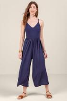 Francesca's Marlena Strappy Back Jumpsuit - Navy