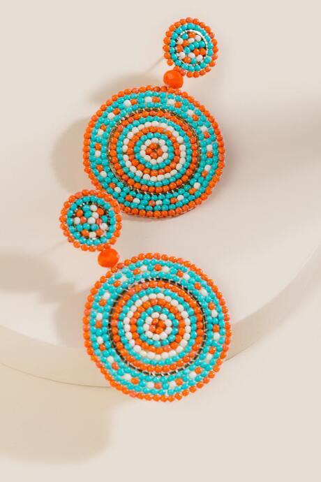 Francesca's Candice Beaded Statement Earrings - Multi