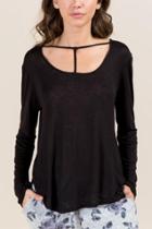 Francesca's Brianna T Strap Basic Top - Black