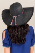 Francesca's Lena Multi-colored Friendship Bracelet Band Sun Hat - Black