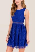 Francescas Ginnie Waist Illusion A-line Dress - Blue