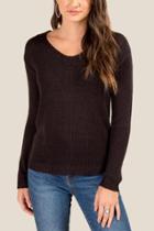 Francesca Inchess Brielle Laced Back Sweater - Black