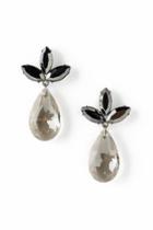 Francesca's Amaya Flower Post Teardrop Earring - Black