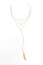 Francesca's Layla Beaded Y Necklace - Gold