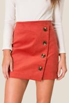 Francesca's Elin Corduroy Button Front Skirt - Cinnamon