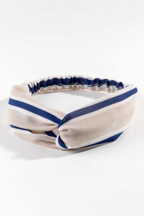 Francesca's Bria Striped Headwrap - Blush