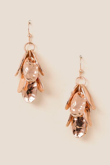 Francesca's Fran Leaf Drop Earring In Rose Gold - Rose/gold