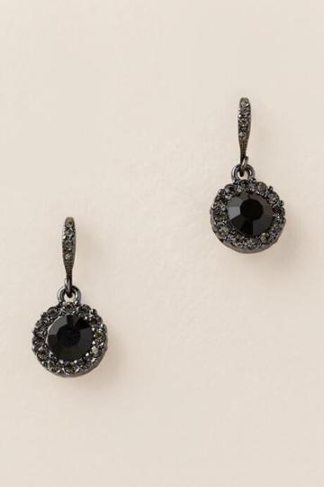Francesca's Chanel Pav Trim Circle Drop Earring - Black
