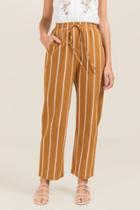 Francesca Inchess Imelda Waist Tie Striped Pants - Marigold