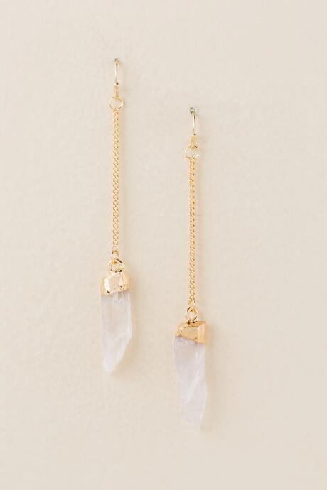 Francesca's Doris Stone Drop Earring - Clear