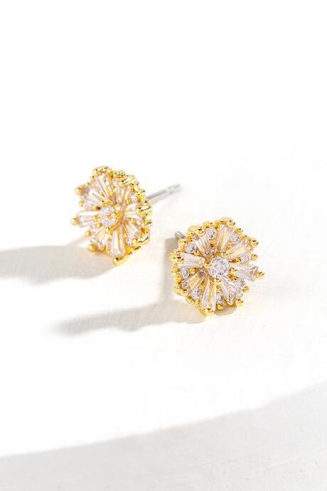 Francesca's Michelle Cz Starburst Studs - Gold
