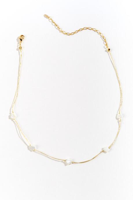 Francesca's Mariska Stone Cateye Star Choker - White