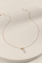 Francesca's Shelbie Vertical Bar Pendant Necklace - Gold