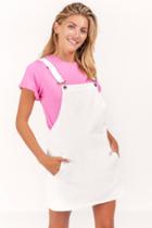 Francesca's Tisha Overall Dress - White