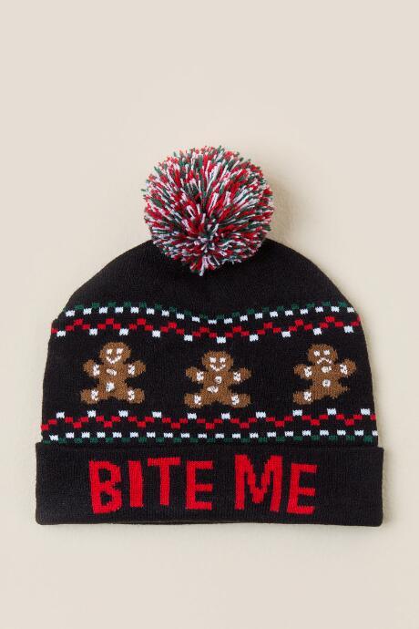 Francesca's Ginger Bread Bite Me Light Up Beanie - Black